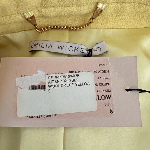 Emilia Wickstead Butter Yellow Wool Crepe Aiden Jacket Size UK 8 US 4 Retro NWT - Picture 12 of 14